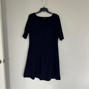 Ann Taylor Navy Blue Knit Dress Size Large